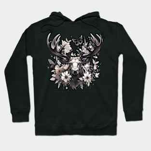 Elk deer nature Scandinavian forest Hoodie